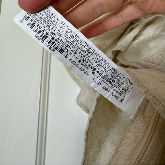 Zara Ecru Linen Blend Ruffle Crop Top - Picture 7 of 7